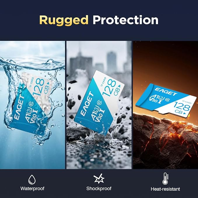 EAGET 1-Pack 128GB TF Memory Card Up to 100MB/s Read - Image 6