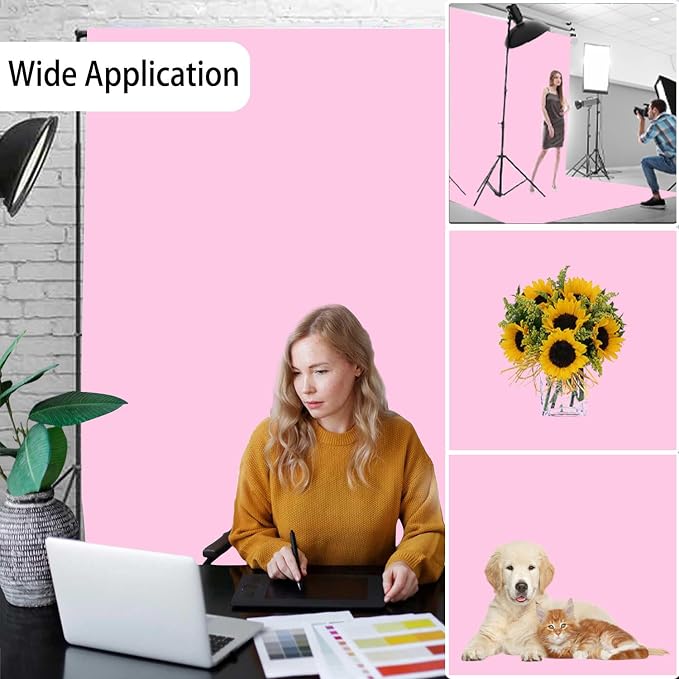 Pink Photo Backdrop for Photoshoot, Fabric Background for Product Photography - Image 3