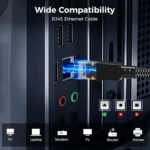 Cat 8 Ethernet Cable 20FT, High-Speed Braided Internet Cable Network Cord - Image 7