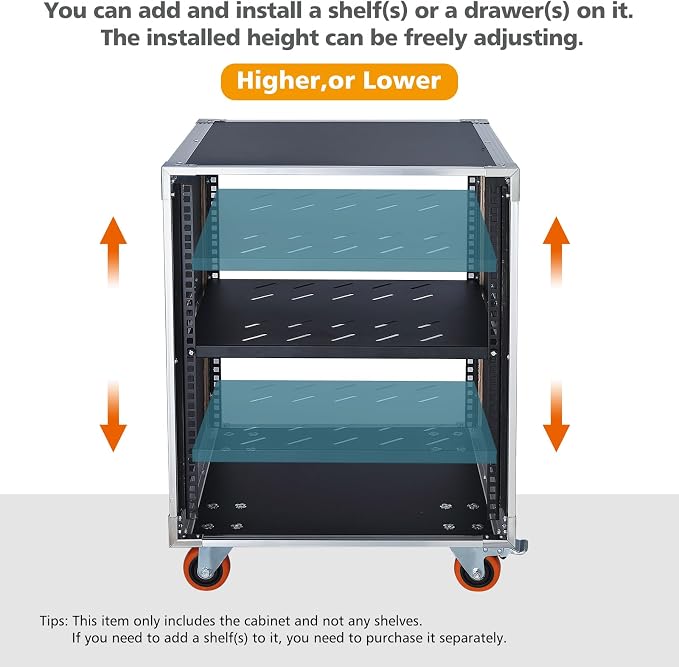 AV Gear Rack 20U Home Audio & Video Stage Stereo Equipment Storage Cabinet - Image 3