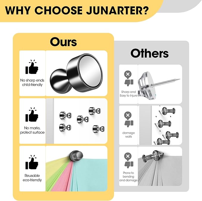 12Pack Strong Refrigerator Magnets - Small Neodymium Fridge Magnets for Whiteboard Office School Kitchen