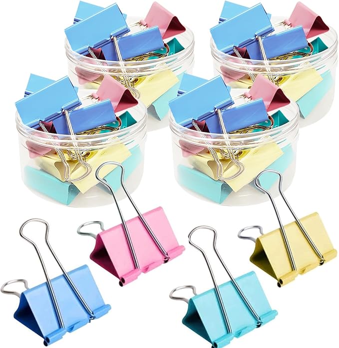 Extra Large Binder Clips 2 Inch (48 Pack), Colored Big Paper Clamps with Box Giant Binder Clips for Office and Home Supplies