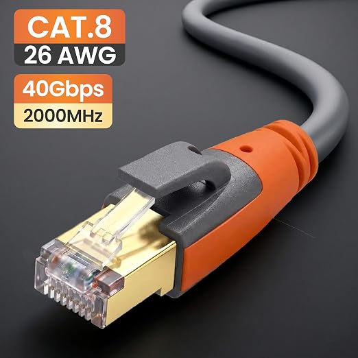 Cat 8 Ethernet Cable 15ft, High Speed LAN Cables 40Gbps 2000MHz Shielded - Image 3