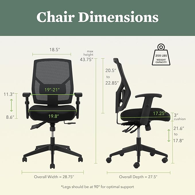 HON Crio High Back Office Chair, Ergonomic Office Chair with Adjustable Arms and Back Support, 360 Swivel, ASynchro-Tilt Recline, Black
