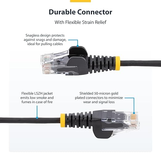 StarTech.com 5ft Red Slim CAT6 Ethernet Cable, Snagless RJ45, 28AWG Pure Bare - Image 3