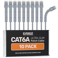 Everest Ultra Slim Cat6a Ethernet Patch Cables 5ft Gray by EverestMediaSolutions