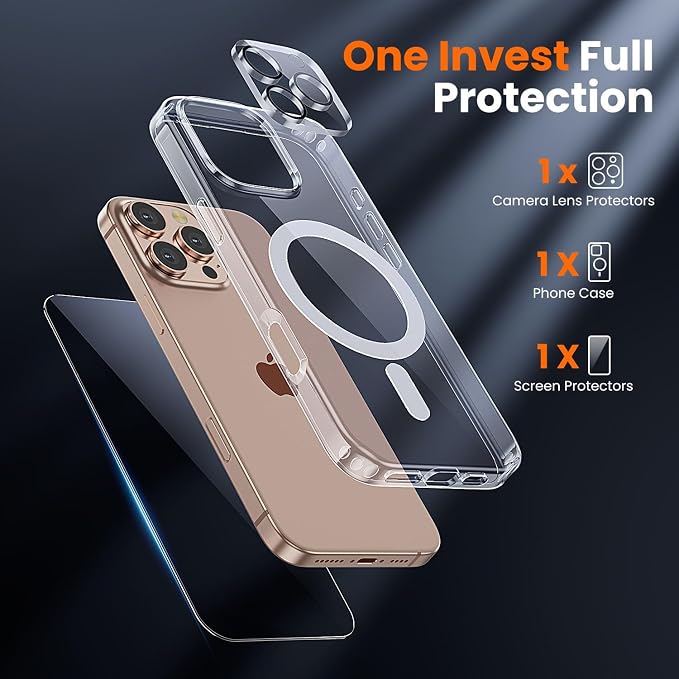 toushion 3 in 1 for iPhone 16 Pro Max Case Clear - Image 3