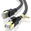 Cat 8 Ethernet Cable 12FT, High-Speed Braided Internet Cable Network Cord by CABNEER