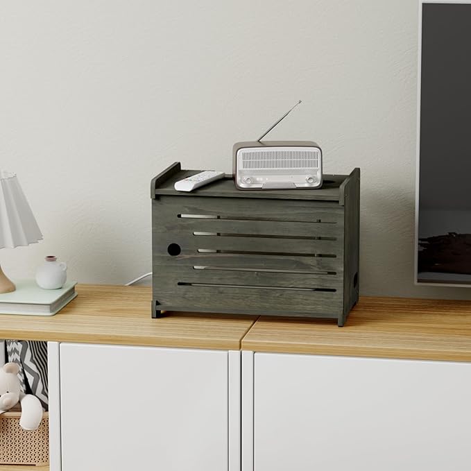 Wooden WiFi Router Storage Box Hider Shelf, Decorative Projector Box Hider Rack - Image 5