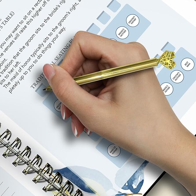 Wedding Planner Book and Organizer, Bridal Planner Includes Countdown Calendar, Beautiful Pen, Wedding Planning Book, Budget Planner, Wedding Timeline, Vendor Contacts.