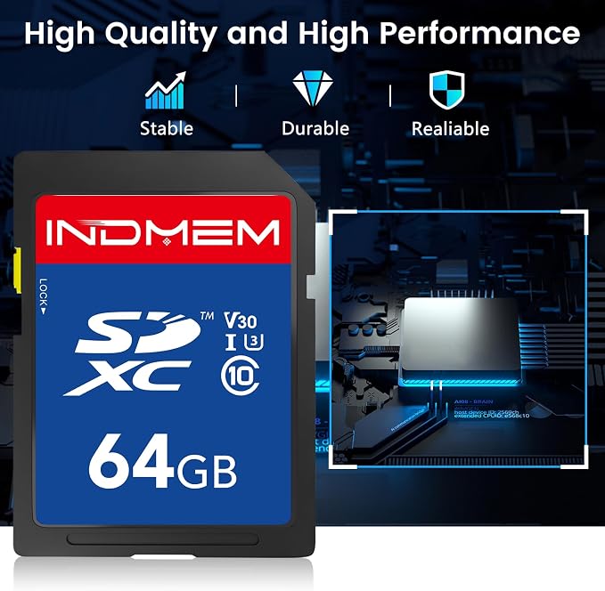 64GB SD Card 3Pack, High Speed up to 90M/S, C10/U3/V30, SDXC UHS-I Memory Cards - Image 5