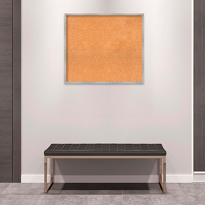 Amanti Art Natural Cork Board for Wall, 29x33 Vision Board with White Frame, Large Corkboard Office Decor for Home Organization, Cottage Corkboard Pinboard to Display Items for Home Organization in