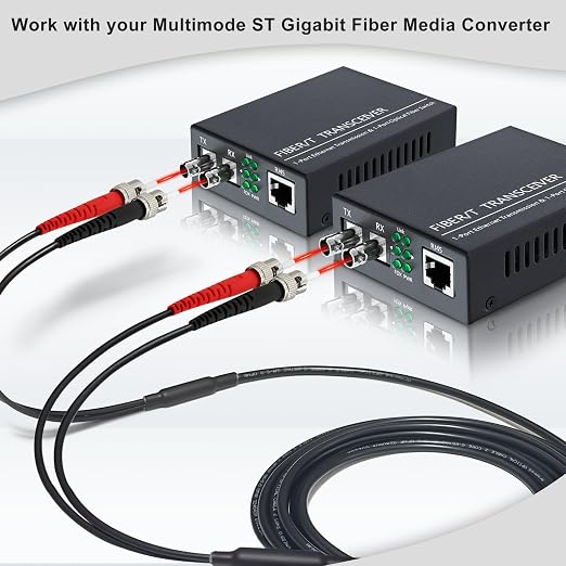 3ft / 1m Outdoor Armored OD-5mm OM1 ST to ST Fiber Cable, ST-ST Fiber Optic - Image 4