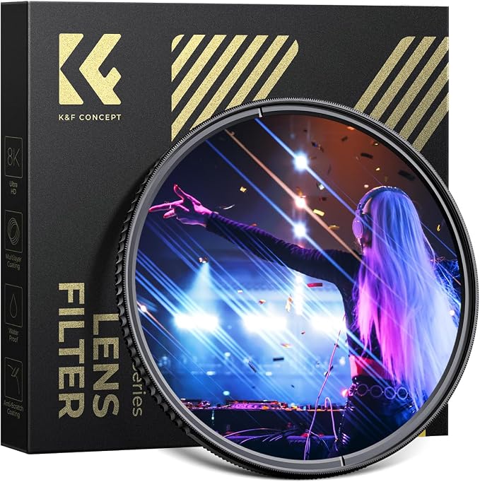 K&F CONCEPT 72mm Blue Streak Effect Lens Filter Anamorphic Optical Glass Light by KFCONCEPT