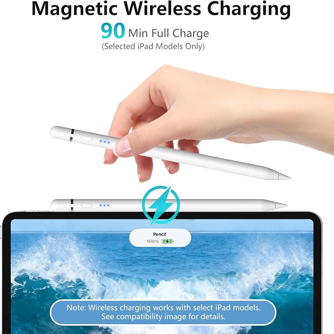 【2Pack】 Stylus Pen for Apple iPad 2018–2026, Magnetic Charging iPad Pencil 2nd - Image 4