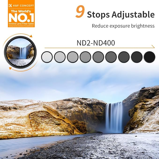 K&F CONCEPT 72mm Variable ND2-ND400 ND Lens Filter - Image 2