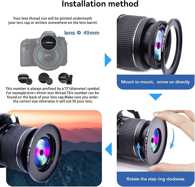 49mm Lens to 67mm Camera Lens Adapter, 49mm to 67mm Filter Step-Up Adapter Ring - Image 5