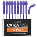 Everest Ultra Slim Cat6a Ethernet Patch Cables 6ft Purple by EverestMediaSolutions
