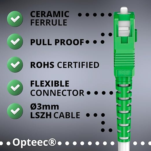opteec® - Shielded Fibre Optic Cable - 25M - Orange/SFR/BOUYGUES/SOSH/RED by - Image 7
