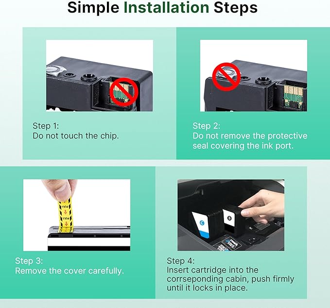 936XL 936 Ink Cartridges High Page Yield with Chip Compatible for HP 936 Ink Cartridges Combo Pack 936 XL 936e Work for OfficeJet Pro 9110 9120 9122 9125 9130 Wide Format 9730 9720 Printer, 4-Pack