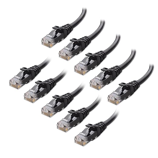 Cable Matters 10Gbps 10-Pack Snagless Short Cat 6 Ethernet Cable - 8ft by CableMatters