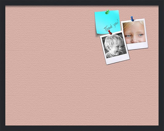 PinPix 28x22 Inch Cork Bulletin Board. This Decorative Framed Pin Board Comes with Pink Pastel Design and a Satin Black Frame. Ideal for Home Office Decor or Message Board (PinPix-1813)