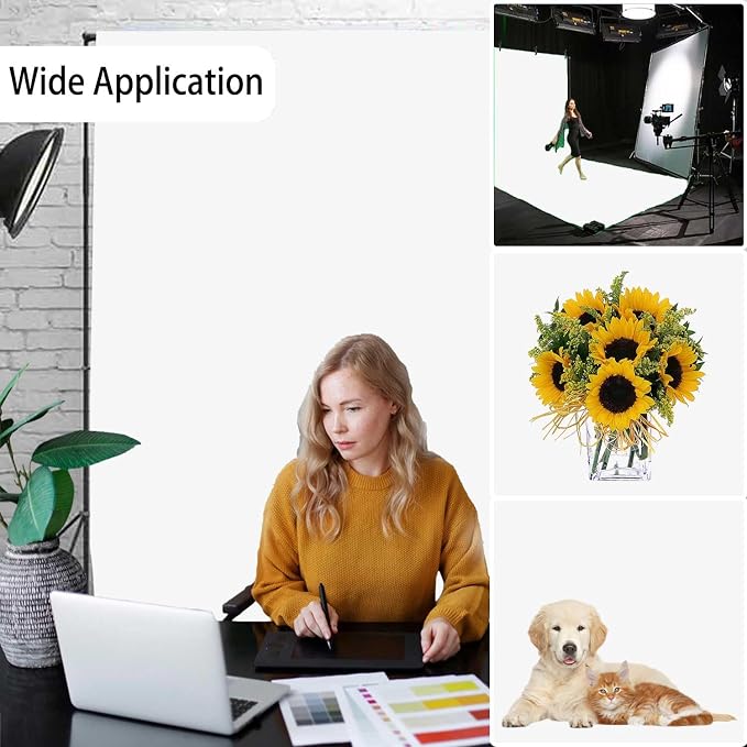 White Photo Backdrop for Photoshoot, Fabric Background for Product Photography - Image 2