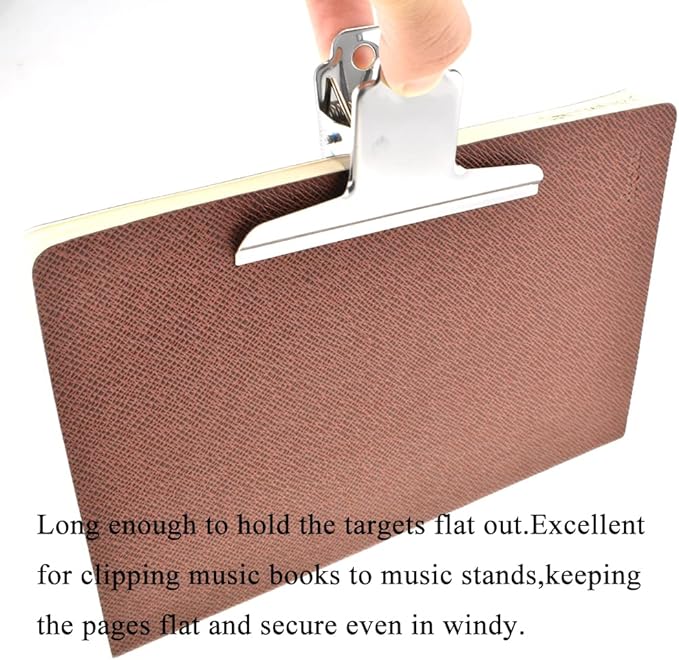 HAHIYO 4inch Silver Bulldog Clips Metal File Hinge Binder Clamps Save Space Strong Spring Jaws Rock Solid Grip Book Lay Flat Deburred Edge for Hang Photos Wall Grid Dog Food 11PCS