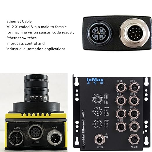 M12 Ethernet 8 Pin X Coded RJ45 CAT7e GigE Cable - Image 3