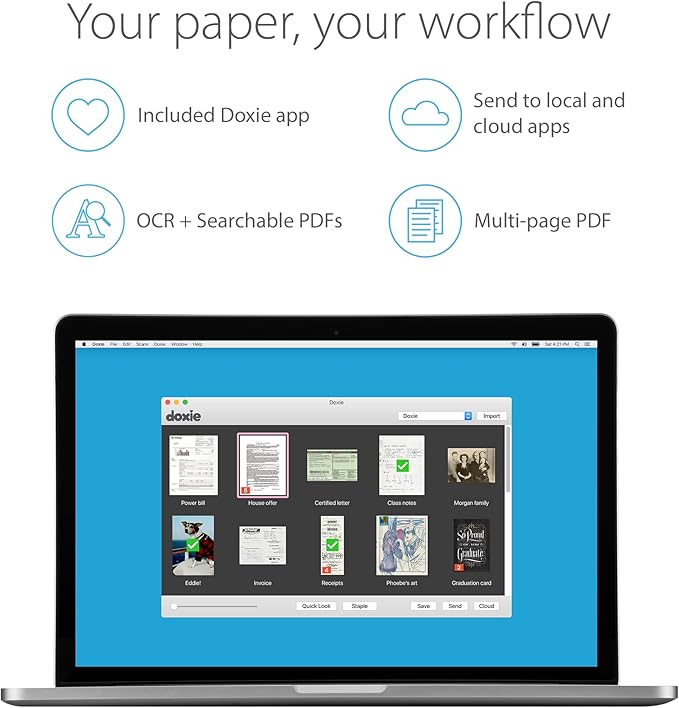 Doxie Go SE - The Intuitive Portable Document Scanner with Rechargeable Battery and Easy Software for Home, Office, or Work from Home