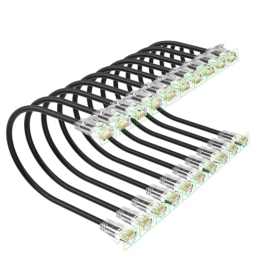 Cat 6 Patch Cables 5 feet, Slim Cat6a Ethernet Patch Cable 10Gbps 550Mhz by Unknown