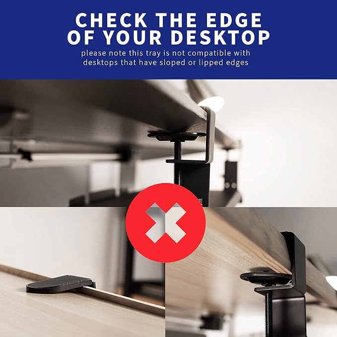 VIVO Large Clamp-on Height Adjustable Keyboard Tray, Pull Out Platform, Pencil Drawer, 27 (33 Including Clamps) x 11 inch Slide-Out Tray Storage Drawer, Black, MOUNT-KB05-4DH