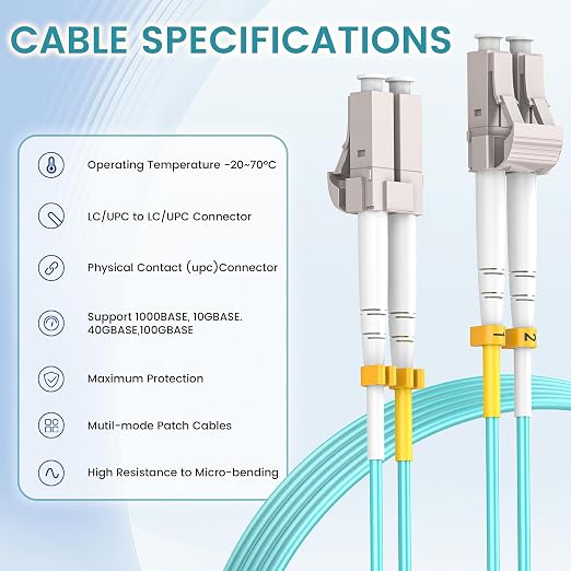 SpeedyCables- 1M/3ft OM3 LC to LC Fiber Patch Cable, 10G/40Gb 50/125µm - Image 4
