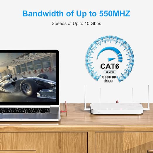 Cat6 Patch Cables 2 Feet, Cat 6 Ethernet Cable, 24AWG CCA Cord, UTP Network - Image 4