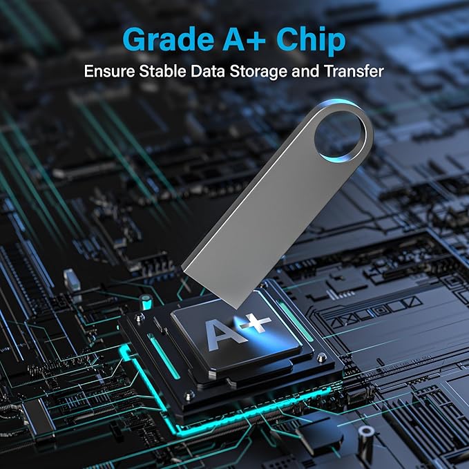 ABLAZE Custom Flash Drive 4GB 10 Pack, Personalized USB with Your Logo Metal Thumb Drives USB 2.0 Memory Stick Pendrive (Sliver)