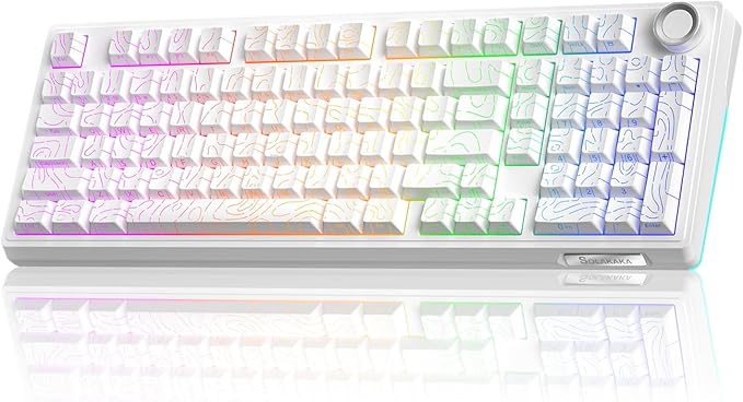 KI99 Pro 96% Wireless Mechanical Keyboard, RGB Gaming Keyboard, Hot-Swappable Pre-Lubed Switches, Gasket Structure Creamy Keyboards for Gamer/PC/Laptop (White)