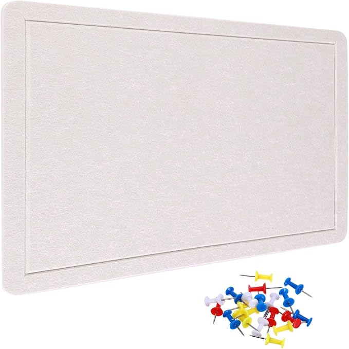 YOKIVE Felt Bulletin Board, 31.5 x 24 -Inch Foldable Decorative Pin Board Self Adhesive Felt Cork Board with 20 Pushpins, Great for Wall, Photo Display, Paste Note, Schedule(Light Camel)
