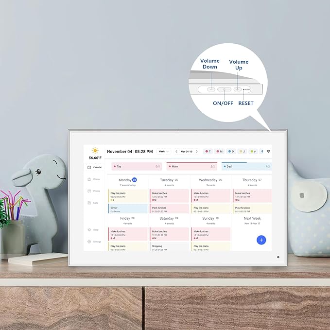 15.6 inch Digital Calendar Touchscreen, Wall Planner, IPS FHD,Smart Family Schedules, Chore Chart, Wall Organizer for Multi-Child Homes - Built-in Digital Picture Frames Function