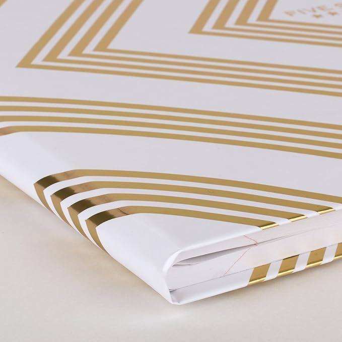 Five Star Composition Book, College Ruled Paper, 7-1/2" x 9-3/4", 80 Sheets, Hardcover, Metallic Gold Geo (850165F-ECM)