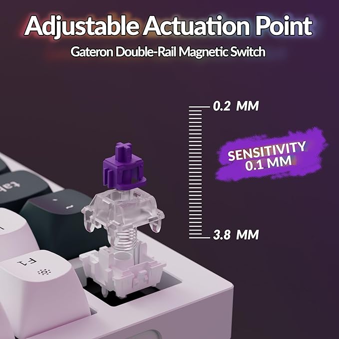 Keychron Q6 HE Wireless Custom Mechanical 100% Full Keyboard, 2.4 GHz/Bluetooth/Wired QMK Rapid Trigger Hot-Swappable Programmable Gateron Double-Rail Magnetic Switches for Mac Windows, Shell White