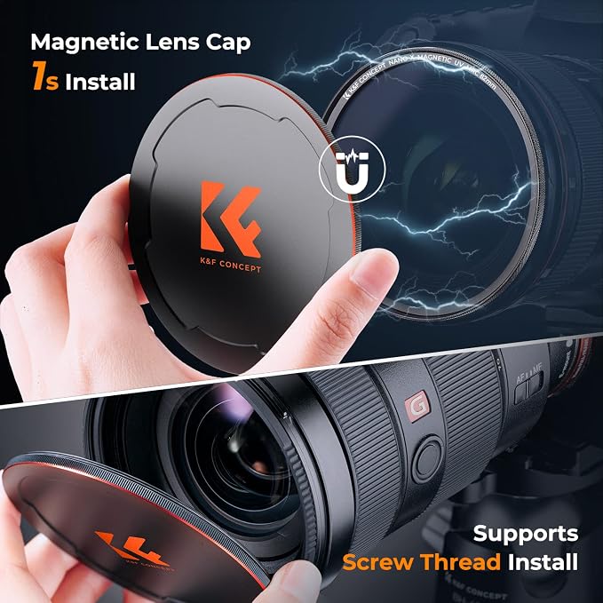K&F CONCEPT 67mm Magnetic MC UV Lens Protection Filter + Lens Filter Cap - Image 6