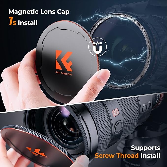 K&F CONCEPT 55mm Magnetic MC UV Lens Protection Filter + Lens Filter Cap - Image 6