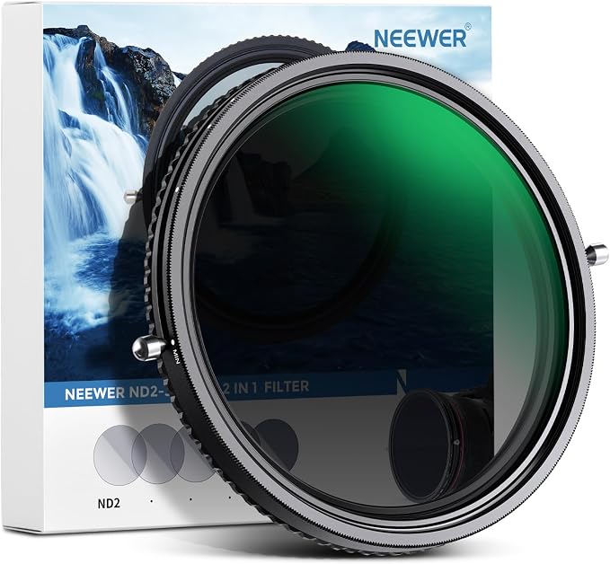 NEEWER 2 in 1 72mm Variable ND Filter ND2–ND32&CPL Filter No X Cross/30 Layer by Neewer