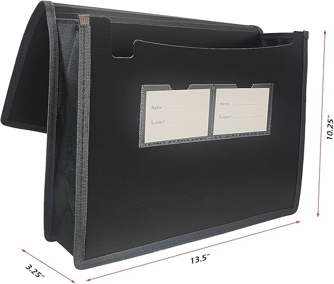 Premium Quality Plastic Expanding File Folder Document Organizer, 3.5" Expansion, A4 Letter Size for Home School Office Organization, 4 Pack