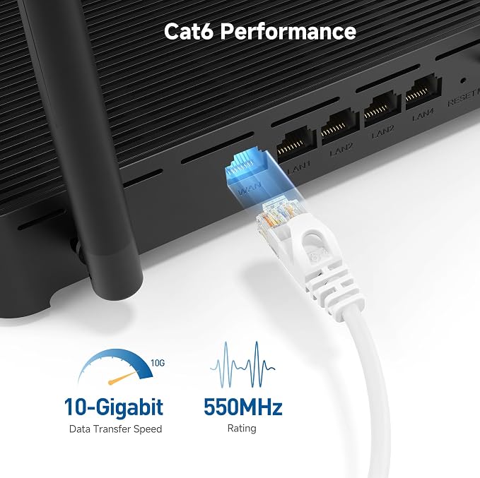 Cable Matters 10Gbps 5-Pack Snagless Short Cat 6 Ethernet Cable - 1ft - Image 3