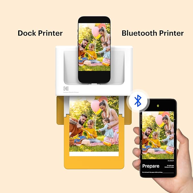 KODAK Dock Plus 4Pass Instant Photo Printer (4x6 inches) + 90 Sheets Gift Bundle