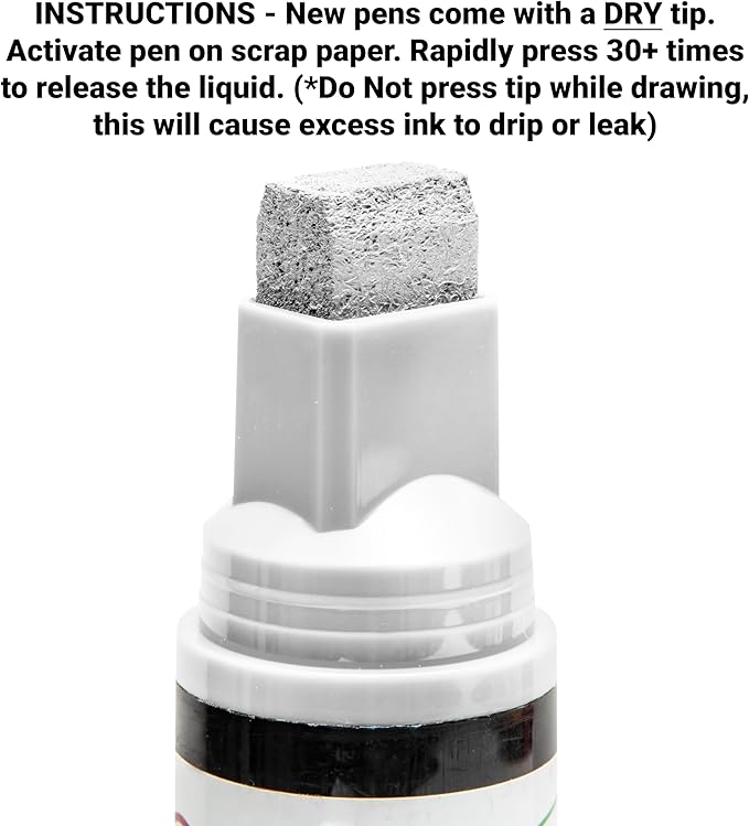 Glass Pen Window Marker: Liquid Chalk Pens for Glass, Whiteboard Markers with Washable Paint - Graduation, Car Windows, Mirror Pen, Storefront, Wedding, Parade, Party & Holiday (White, Jumbo Tip)