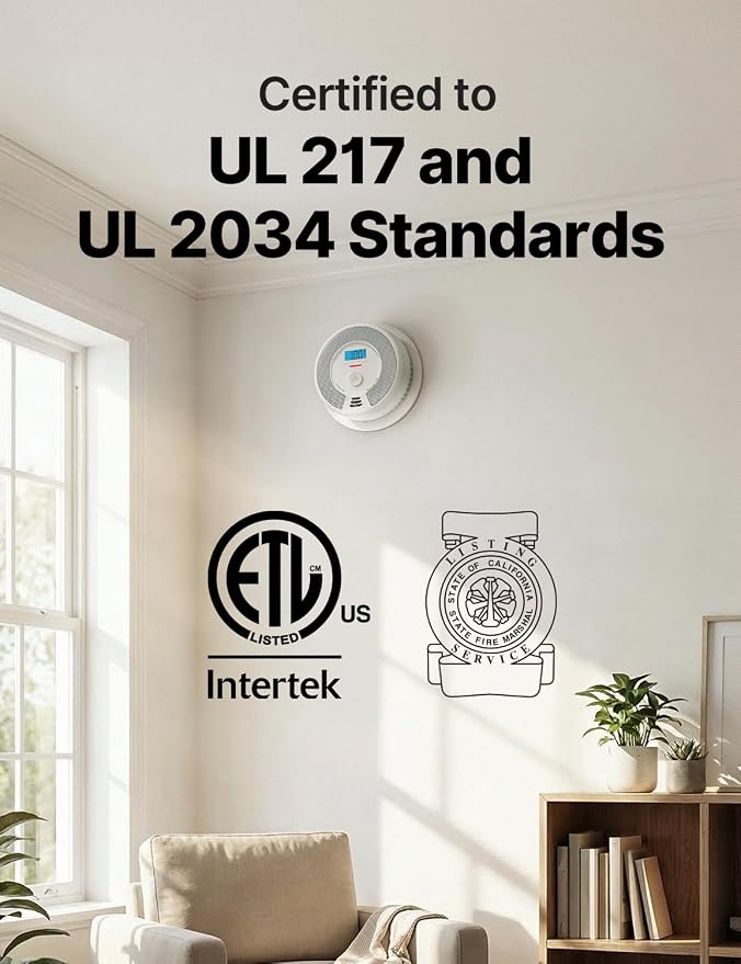 X-Sense Combination Smoke & CO Alarm, 10-Year Battery, Large LCD, UL 217 & UL - Image 2