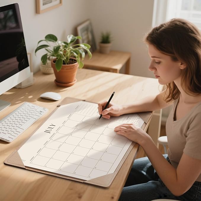 Jotsome Desk Calendar 2025-2026 with Desktop Mat, Large Academic Desk Pad Calendar From July 2025 to December 2026 22x17 inch, Desk Blotter Calendar for Home Office and School, Easy Planning, Apricot