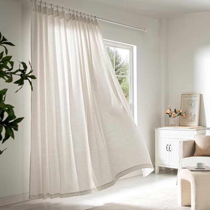 ANRODUO Memory Trained Pinch Pleated Curtains 90 Inches Long, Viral Linen Pinch - Image 7